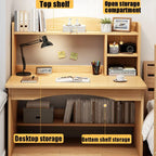 Computer Desk Study Table Writing Shelves Home Office Wooden Workstation Laptop