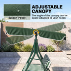 3-Seat Swing Chair Garden Swing Seat with Adjustable Canopy for Patio Green