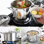 11PCS Induction Non Stick Stainless Steel Cookware Cooking Pot Pan With Lids Set