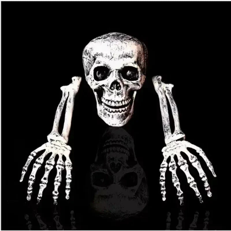 Skeleton Bones Prop Ground Breaking Scary Halloween Decoration Human Skull Party