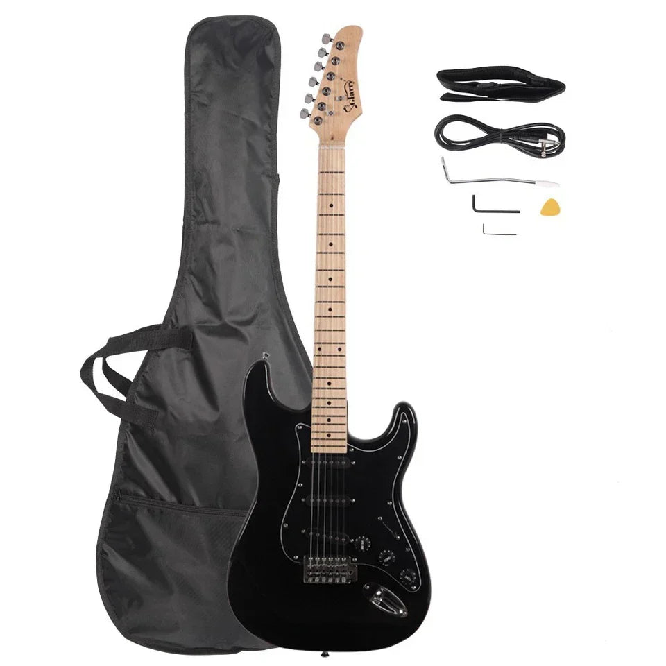 Glarry GST Electric Guitar W/ Pickguard 3 Single Pickup Bag Strap Wire Plectrum