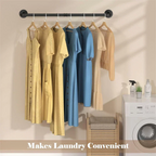 2X Super Strong Bearing Metal Pipe Clothes Rack Clothes Hanger Pole Garment Bar