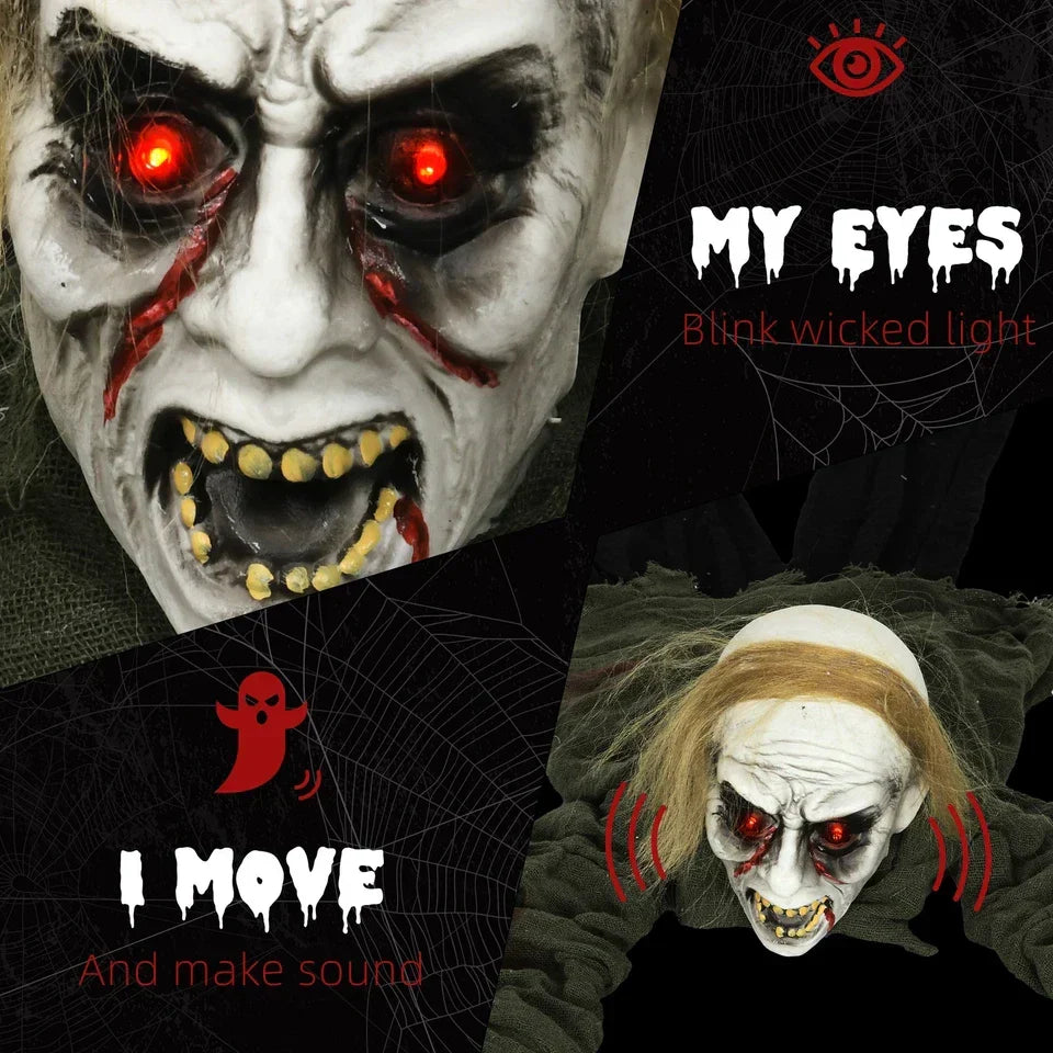 167 cm Halloween Crawling Zombie, Outdoor Animated Prop