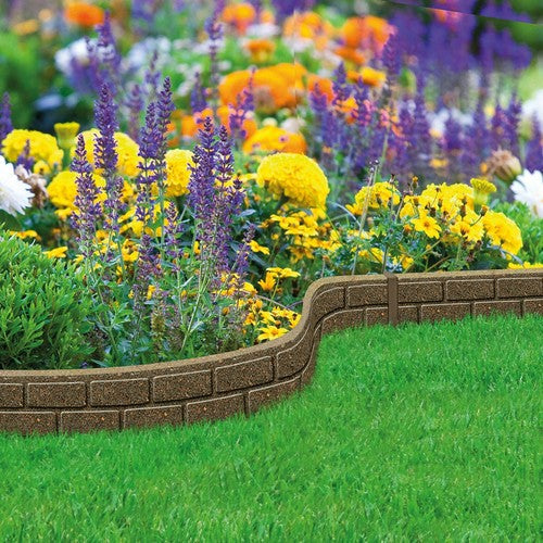 Garden Lawn Edging Flexible Flower Bed Border Wall Eco Recycled Rubber 'EZ' NEW