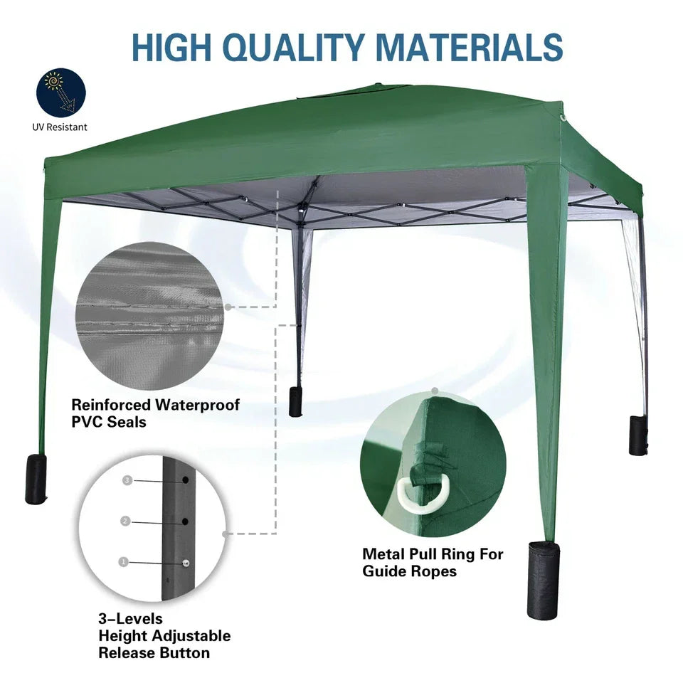 3x3m Pop up Heavy Duty Gazebo With Sides And Weight bags