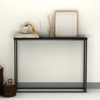 Wooden Free Standing Hallway Console Table Living Room Shelf Display Metal Legs
