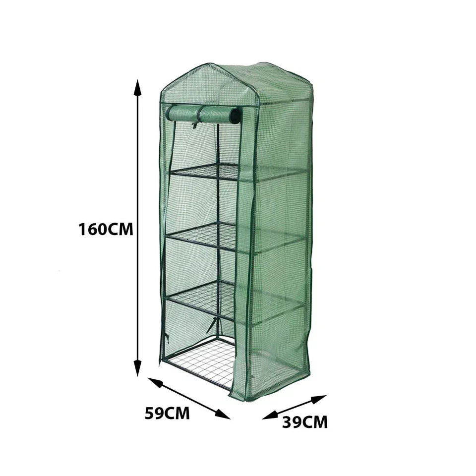 4 Tier Mini Greenhouse Outdoor Garden Plants Grow Green House with PVC Cover