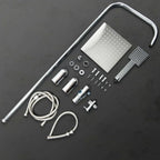 Shower Kit Twin Head 2 Mixer Shower Heads Rail Hose Riser Square Bathroom Set