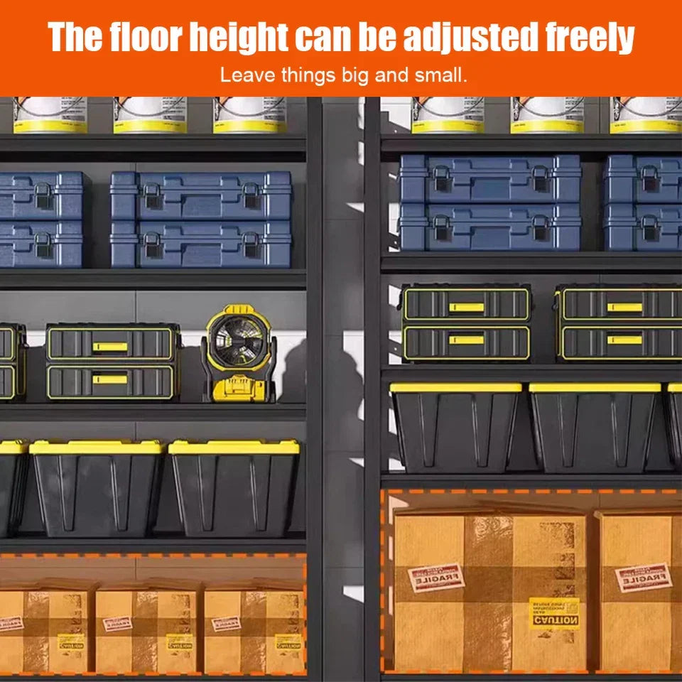 5 Tier Boltless Garage Storage Shelving Steel Racking Galvanised 198x100x50cm UK