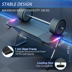 Gaming Desk LED RGB Computer Table Workstation w/ Cup Holder & Headphone Hook