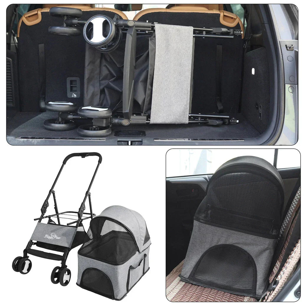 XXL Pet Stroller Pram Dog Carrier Trailer Stroller Travel Walk Carrier Load 30kg