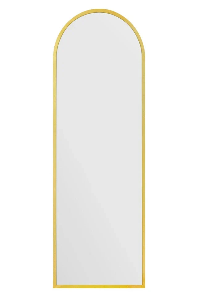 The Arcus New Extra Large Gold Framed Arched Mirror - 71" X 24" 180 x 60cm