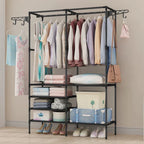 Heavy Duty iron Clothes Rail Stand Rack Storage Garment Shelf Hanging Display