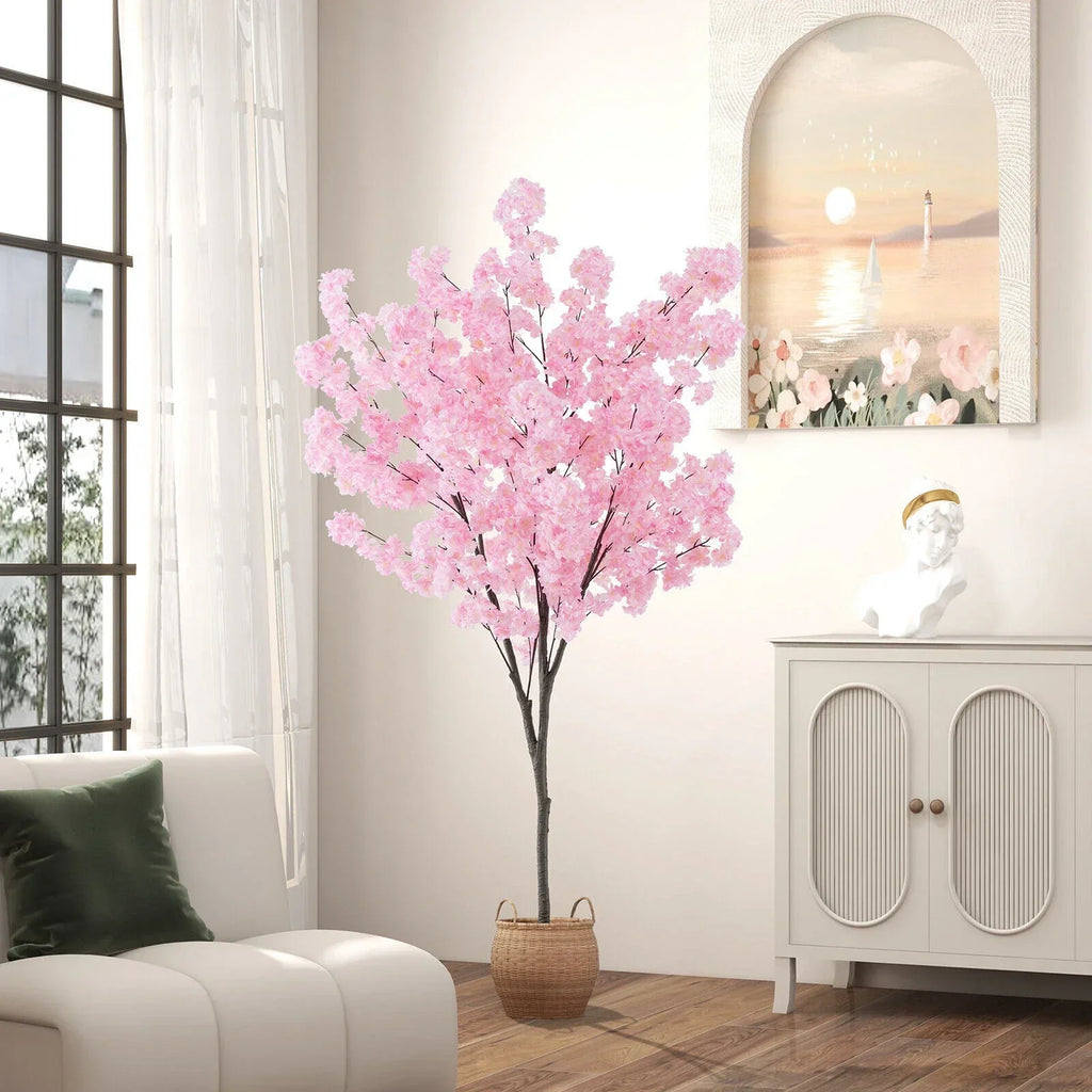 190cm Tall Artificial Cherry Blossom Tree Faux Floral Plant 1170 Flowers