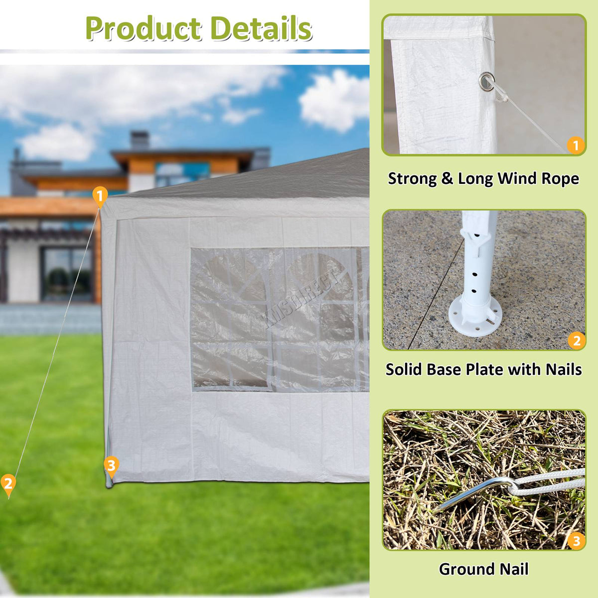 3x6m Garden PE Gazebo Party Wedding Camping