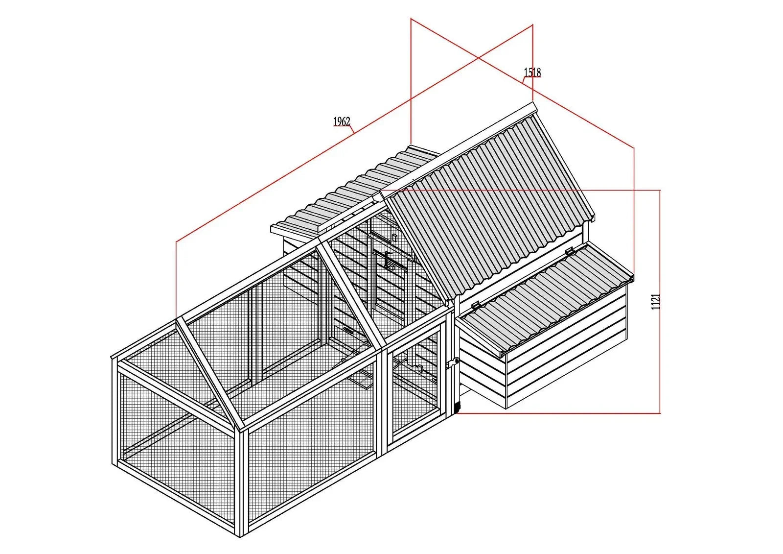 CHICKEN COOP HEN HOUSE POULTRY NEST BOX COOPS RABBIT HUTCH PLASTIC PLUS RUN