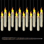 12PCS Floating Candles Halloween Hanging Harry Potter LED Candles Warm White