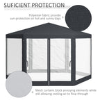 Dark Grey Hexagonal Metal Netting Gazebo Patio Out- door Canopy Party Marquee