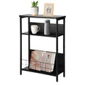 Vintage Narrow Side Table with Storage Shelf, 3 Tier Slim End Table Modern Sofa