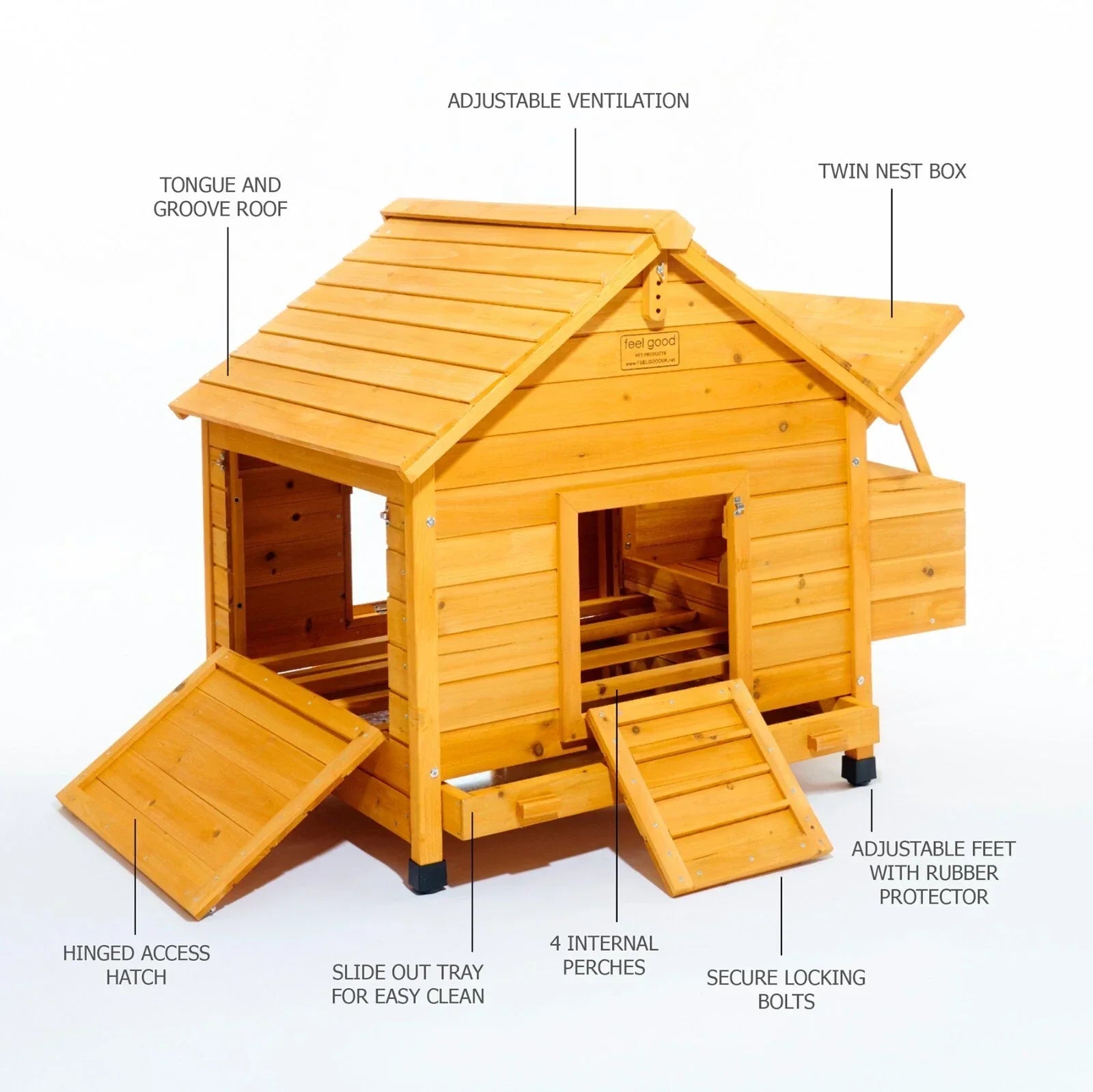 CHICKEN COOP RUN HEN HOUSE POULTRY ARK HOME NEST BOX COUP COOPS RABBIT HUTCH +