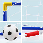 2 x Childrens Football Soccer Goals, Ball, Pump Posts & Nets Indoor Outdoor Set