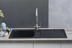 Kitchen Sink Single black  1.0 Bowl Reversible Inset With Waste Kit