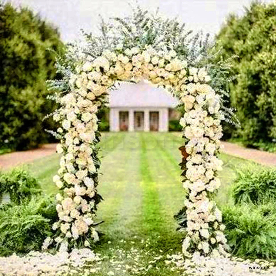 LARGE 2.4M HEAVY DUTY METAL GARDEN ARCH STRONG ROSE CLIMBING PLANTS SUPPORT