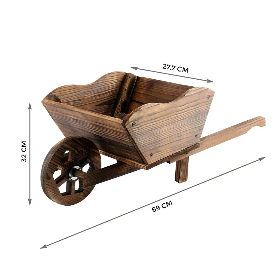 Wooden Wheelbarrow Cart Home & Garden