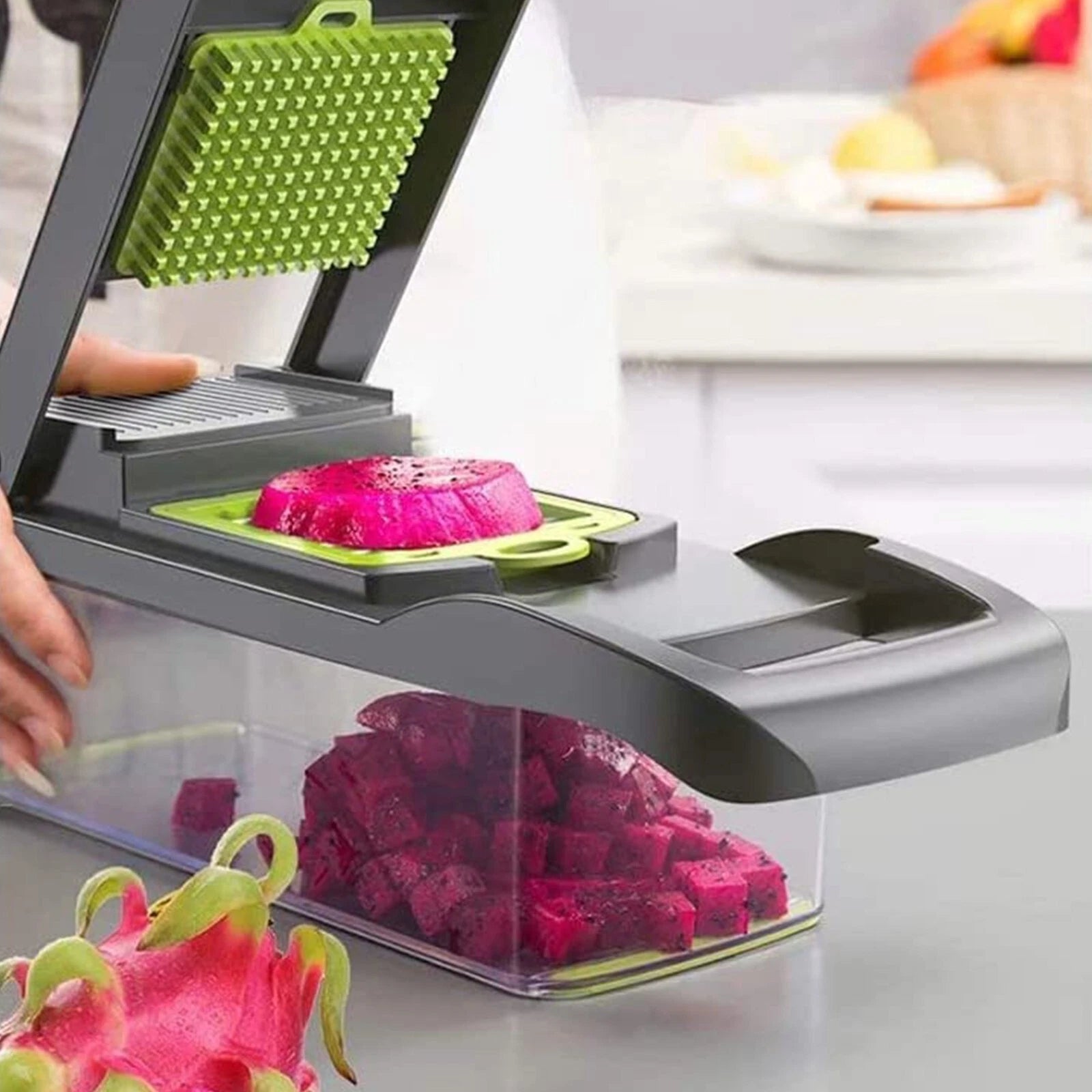 Mueller 16-in-1 Vegetable Chopper & Mandoline Slicer | Food Chopper, Onion Cutter, Cheese Grater & Kitchen Dicer with Container
