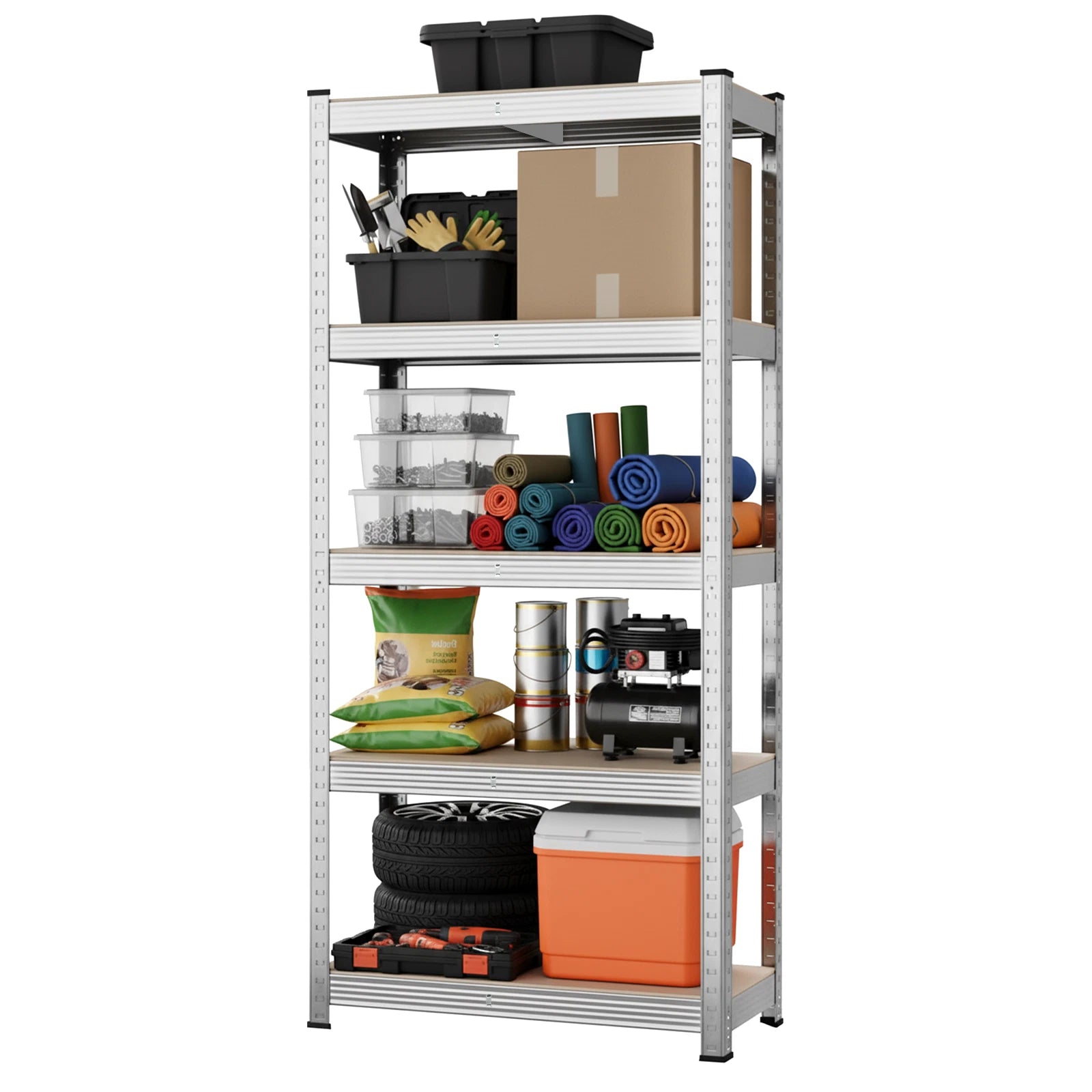5 Tier Racking Shelf Heavy Duty Garage Shelving Storage Shelves Unit 150x70x30cm