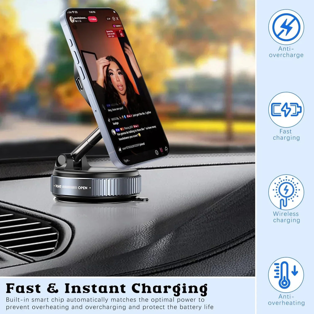Thetree  360 Magnetic Car Phone Holder – Vacuum Adsorption Suction Cup Mount