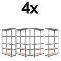 4x Metal 5 Tier Garage Shelving Unit Racking Storage Shelves 180x90x40cm Heavy Duty Storage Rack