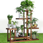5 Tier Wooden Plant Stand – Indoor & Outdoor Flower Display Corner Shelf Storage Rack
