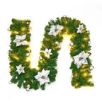 9FT Pre Lit Christmas Garland LED Lights Wreath Xmas Decorations Christmas Balls
