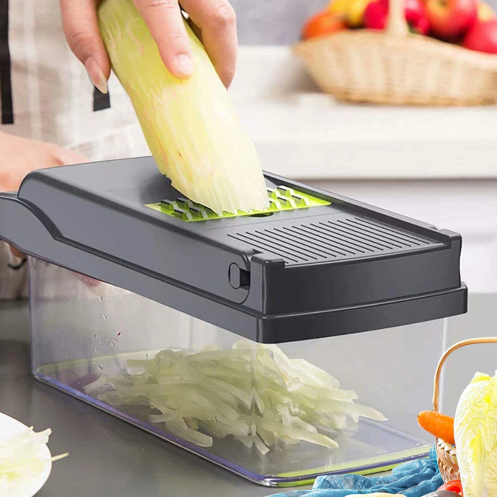 Mueller 16-in-1 Vegetable Chopper & Mandoline Slicer | Food Chopper, Onion Cutter, Cheese Grater & Kitchen Dicer with Container