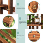 5 Tier Wooden Plant Stand – Indoor & Outdoor Flower Display Corner Shelf Storage Rack