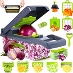 Mueller 16-in-1 Vegetable Chopper & Mandoline Slicer | Food Chopper, Onion Cutter, Cheese Grater & Kitchen Dicer with Container