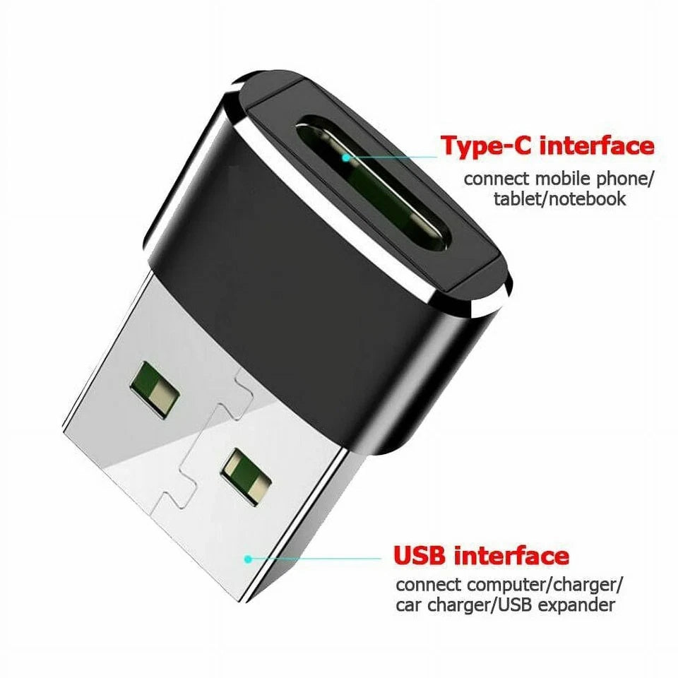 USB 3.1 Type C Female to USB A Male Adapter Converter Connector Charger Plug