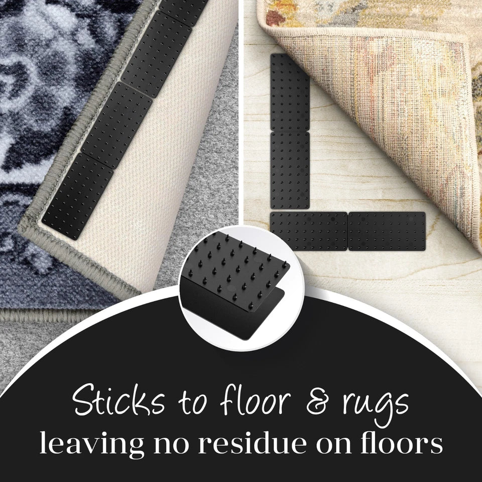 Medipaq Greatideas Non-Slip Mat and Rug Grippers - Stop Your Mats and Rugs from Slipping and Sliding! Black