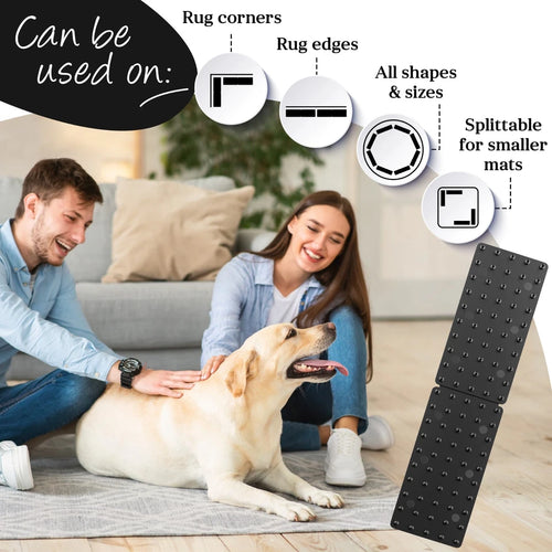 Medipaq Greatideas Non-Slip Mat and Rug Grippers - Stop Your Mats and Rugs from Slipping and Sliding! Black