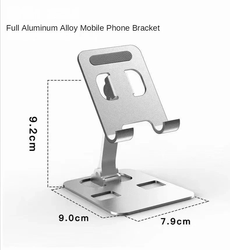 Universal Aluminum Alloy Foldable Phone & Tablet Stand – Adjustable Desktop Holder for Smartphones & Tablets
