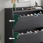 2 Drawer Wooden Shoe Storage Cabinet | Shoe Rack Cupboard Organiser Holder Stand for Hallway, Entryway & Bedroom