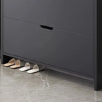 2 Drawer Wooden Shoe Storage Cabinet | Shoe Rack Cupboard Organiser Holder Stand for Hallway, Entryway & Bedroom
