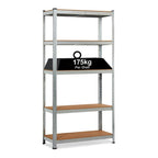 4x Metal 5 Tier Garage Shelving Unit Racking Storage Shelves 180x90x40cm Heavy Duty Storage Rack
